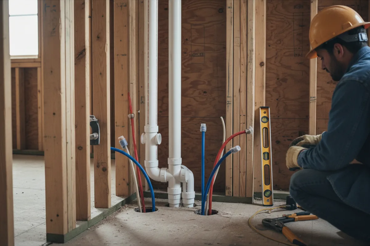 Drain and supply rough-in during Leak Detection in Kelayres